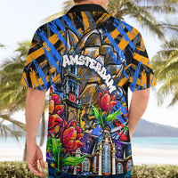 Amsterdam Dutch Republic Netherlands Hawaiian Shirt Urban Graffiti Patriotic Landmark Tulips