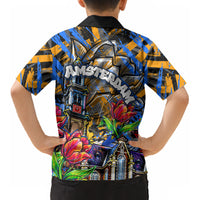 Amsterdam Dutch Republic Netherlands Kid Hawaiian Shirt Urban Graffiti Patriotic Landmark Tulips