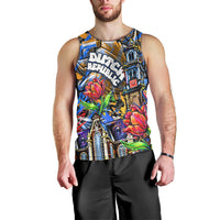 Amsterdam Dutch Republic Netherlands Men Tank Top Urban Graffiti Patriotic Landmark Tulips
