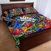 Amsterdam Dutch Republic Netherlands Quilt Bed Set Urban Graffiti Patriotic Landmark Tulips