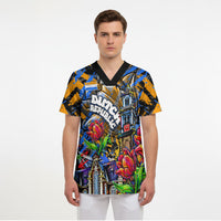 Amsterdam Dutch Republic Netherlands Scrub Top Urban Graffiti Patriotic Landmark Tulips