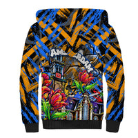 Amsterdam Dutch Republic Netherlands Sherpa Hoodie Urban Graffiti Patriotic Landmark Tulips