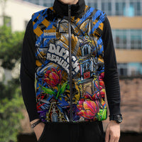 Amsterdam Dutch Republic Netherlands Sleeveless Puffer Jacket Urban Graffiti Patriotic Landmark Tulips