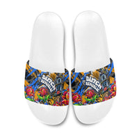 Amsterdam Dutch Republic Netherlands Slide Sandals Urban Graffiti Patriotic Landmark Tulips