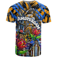 Amsterdam Dutch Republic Netherlands T Shirt Urban Graffiti Patriotic Landmark Tulips