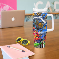 Amsterdam Dutch Republic Netherlands Tumbler With Handle Urban Graffiti Patriotic Landmark Tulips