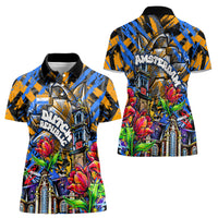 Amsterdam Dutch Republic Netherlands Women Polo Shirt Urban Graffiti Patriotic Landmark Tulips