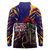 DeMolay 1919 Long Sleeve Polo Shirt Knight Faith Unto Death Graphic Art