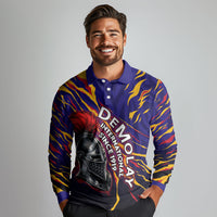 DeMolay 1919 Long Sleeve Polo Shirt Knight Faith Unto Death Graphic Art