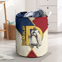 Jacques De Molay Laundry Basket Crusader Knight Retro Virtues Seven Precepts