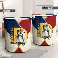 Jacques De Molay Laundry Basket Crusader Knight Retro Virtues Seven Precepts