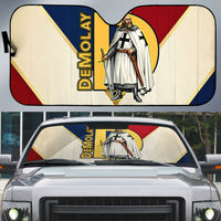 Jacques De Molay Auto Sun Shade Crusader Knight Retro Virtues Seven Precepts