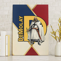 Jacques De Molay Canvas Wall Art Crusader Knight Retro Virtues Seven Precepts
