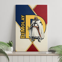 Jacques De Molay Canvas Wall Art Crusader Knight Retro Virtues Seven Precepts