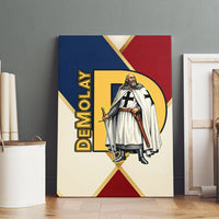 Jacques De Molay Canvas Wall Art Crusader Knight Retro Virtues Seven Precepts