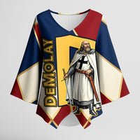 Jacques De Molay Kimono Sleeve Blouse Crusader Knight Retro Virtues Seven Precepts