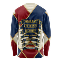 Jacques De Molay Long Sleeve Shirt Crusader Knight Retro Virtues Seven Precepts
