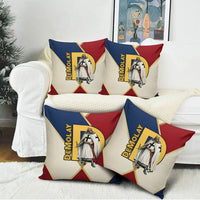 Jacques De Molay Pillow Cover Crusader Knight Retro Virtues Seven Precepts