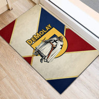Jacques De Molay Rubber Doormat Crusader Knight Retro Virtues Seven Precepts