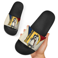 Jacques De Molay Slide Sandals Crusader Knight Retro Virtues Seven Precepts