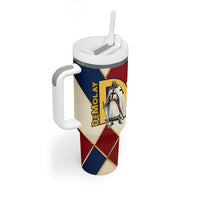 Jacques De Molay Tumbler With Handle Crusader Knight Retro Virtues Seven Precepts