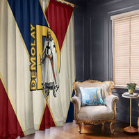 Jacques De Molay Window Curtain Crusader Knight Retro Virtues Seven Precepts