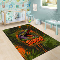 Florida Alligator Airboat Area Rug Everglade Swamp Life Graffiti Splatter Artwork