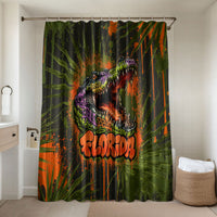 Florida Alligator Airboat Bathroom Set Everglade Swamp Life Graffiti Splatter Artwork