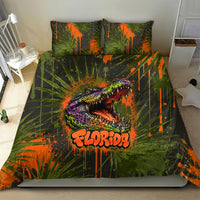 Florida Alligator Airboat Bedding Set Everglade Swamp Life Graffiti Splatter Artwork
