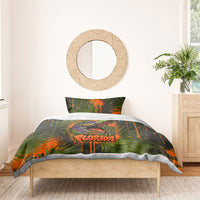 Florida Alligator Airboat Bedding Set Everglade Swamp Life Graffiti Splatter Artwork