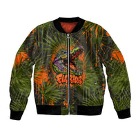 Florida Alligator Airboat Bomber Jacket Everglade Swamp Life Graffiti Splatter Artwork
