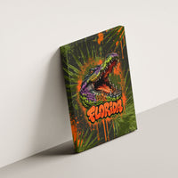 Florida Alligator Airboat Canvas Wall Art Everglade Swamp Life Graffiti Splatter Artwork