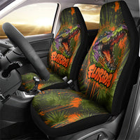 Florida Alligator Airboat Car Seat Cover Everglade Swamp Life Graffiti Splatter Artwork