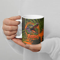 Florida Alligator Airboat Ceramic Mug Everglade Swamp Life Graffiti Splatter Artwork