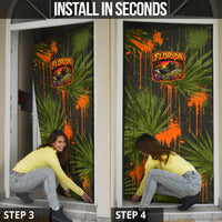 Florida Alligator Airboat Door Cover Everglade Swamp Life Graffiti Splatter Artwork