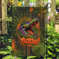 Florida Alligator Airboat Garden Flag Everglade Swamp Life Graffiti Splatter Artwork