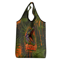 Florida Alligator Airboat Grocery Bag Everglade Swamp Life Graffiti Splatter Artwork