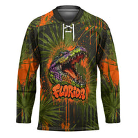 Florida Alligator Airboat Hockey Jersey Everglade Swamp Life Graffiti Splatter Artwork