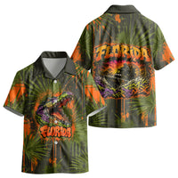 Florida Alligator Airboat Kid Hawaiian Shirt Everglade Swamp Life Graffiti Splatter Artwork