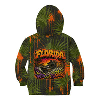 Florida Alligator Airboat Kid Hoodie Everglade Swamp Life Graffiti Splatter Artwork