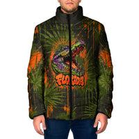 Florida Alligator Airboat Padded Jacket Everglade Swamp Life Graffiti Splatter Artwork