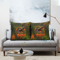 Florida Alligator Airboat Pillow Cover Everglade Swamp Life Graffiti Splatter Artwork