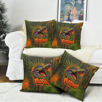 Florida Alligator Airboat Pillow Cover Everglade Swamp Life Graffiti Splatter Artwork