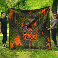 Florida Alligator Airboat Quilt Everglade Swamp Life Graffiti Splatter Artwork