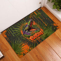 Florida Alligator Airboat Rubber Doormat Everglade Swamp Life Graffiti Splatter Artwork