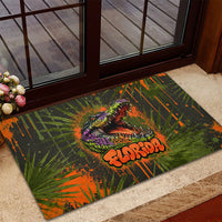 Florida Alligator Airboat Rubber Doormat Everglade Swamp Life Graffiti Splatter Artwork