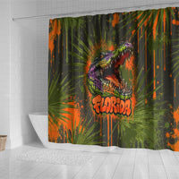 Florida Alligator Airboat Shower Curtain Everglade Swamp Life Graffiti Splatter Artwork