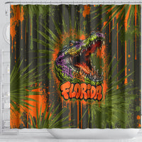 Florida Alligator Airboat Shower Curtain Everglade Swamp Life Graffiti Splatter Artwork