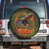 Florida Alligator Airboat Spare Tire Cover Everglade Swamp Life Graffiti Splatter Artwork
