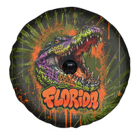Florida Alligator Airboat Spare Tire Cover Everglade Swamp Life Graffiti Splatter Artwork